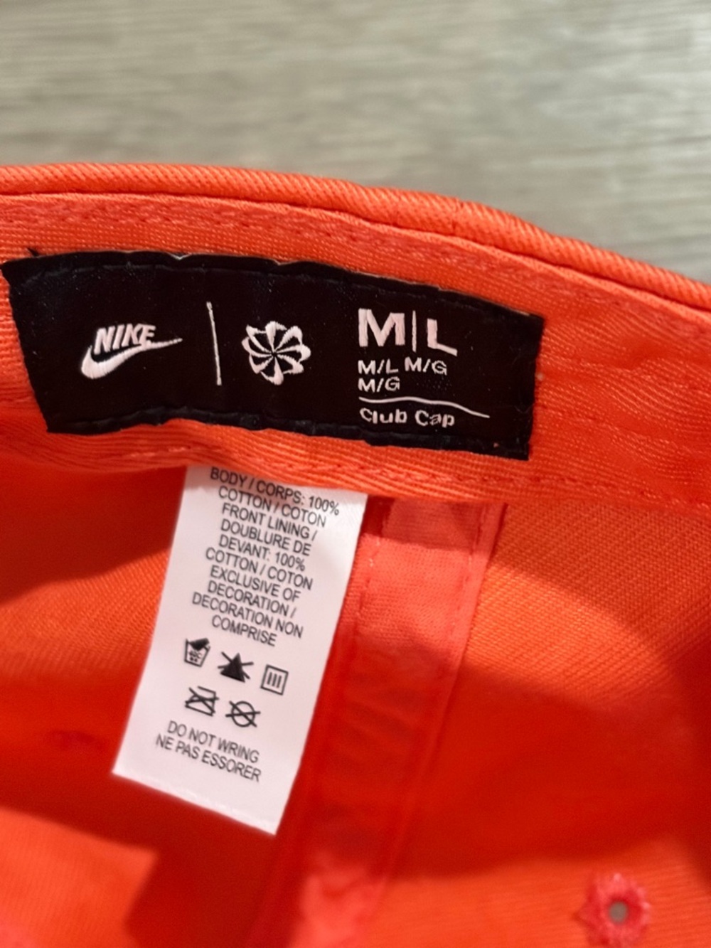 Nike Bright Orange Casual Baseball Cap with White Logo - Picture 4 of 5